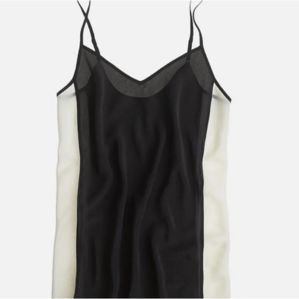 NWT J. Crew GREY Silk Racerback Tank w/ Adjustable Straps in Colorblock - Picture 2 of 7